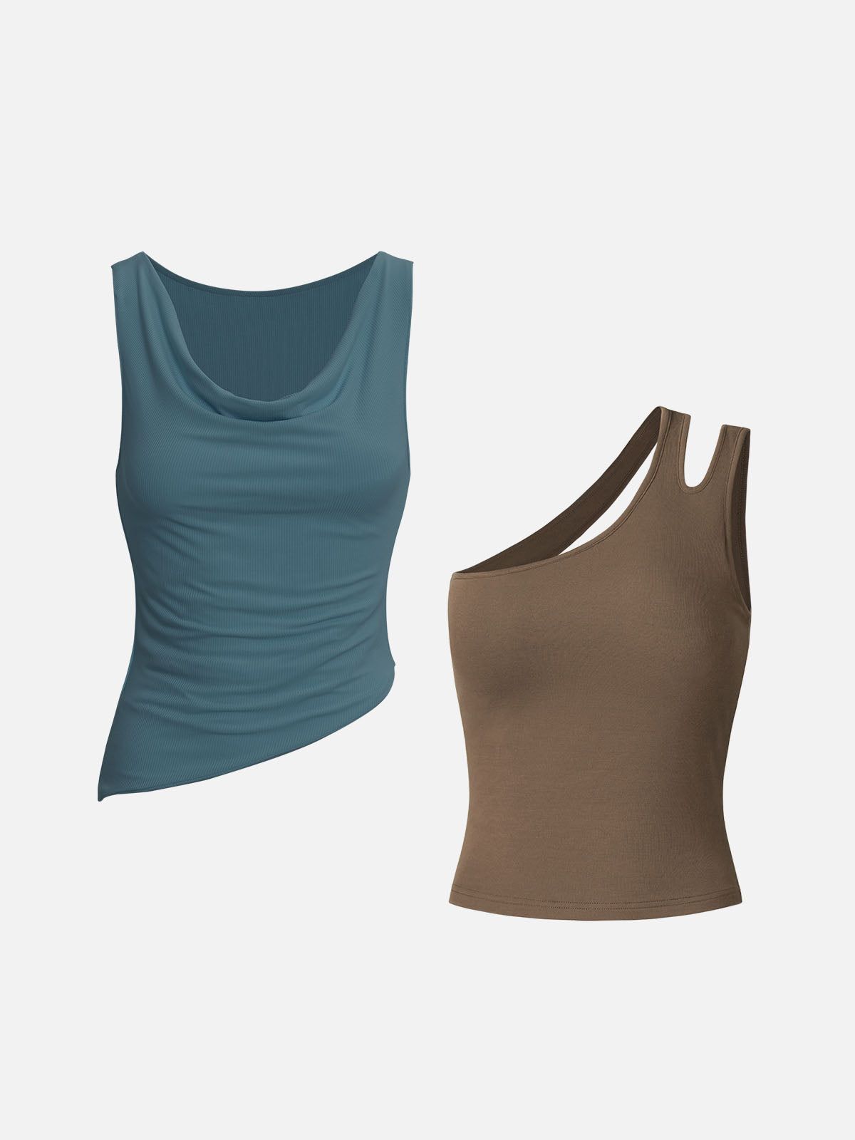 Eco-SkinKiss® Asymmetrical Hem Tank & Cutout Back Brami Tank-2Pcs Set sold by ogl move product image thumbnail 6