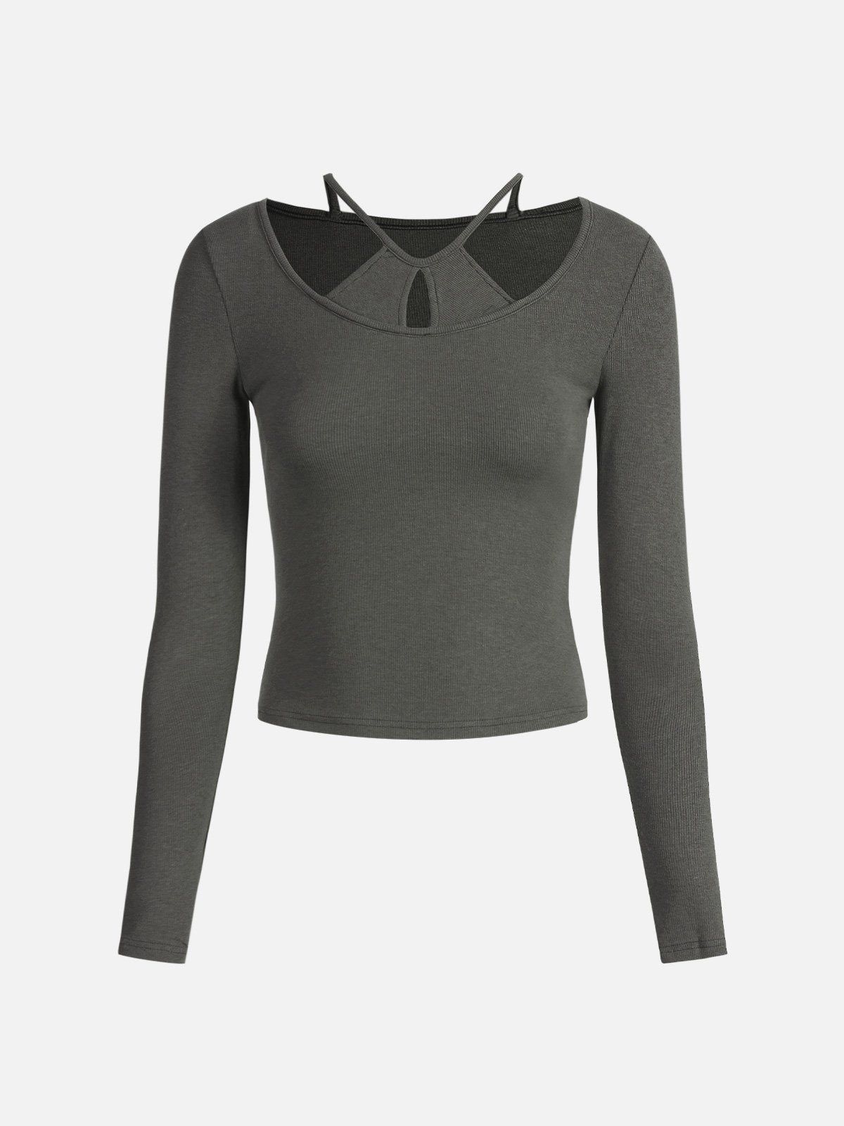 Plantive™ Ribbed Round-Neck Long-Sleeve Top sold by ogl move