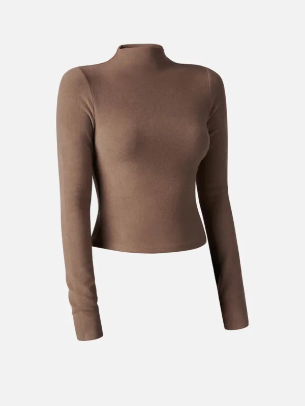 Brushed Mock Neck Crop Top sold by ogl move