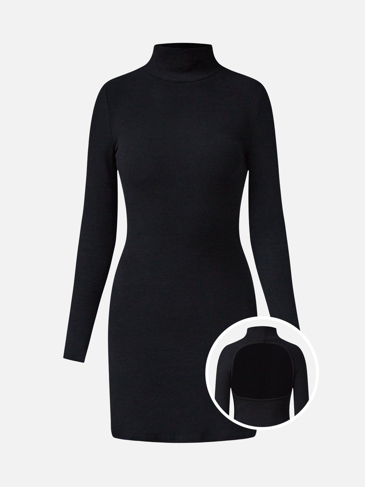 Eco-Mousse® Mock-neck Cut Out Back Mini Dress sold by ogl move product image thumbnail 5