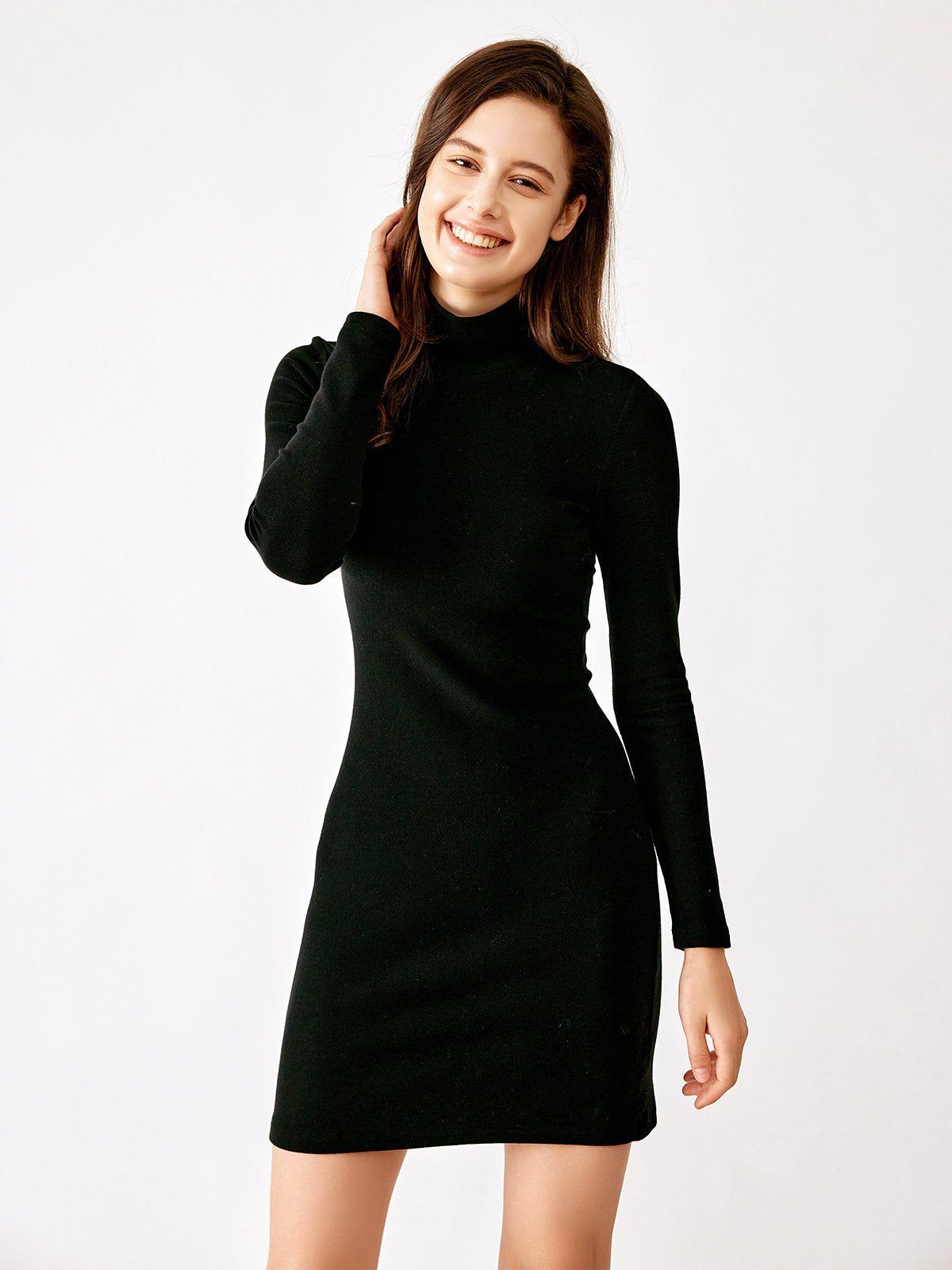 Eco-Mousse® Mock-neck Cut Out Back Mini Dress sold by ogl move product image thumbnail 4