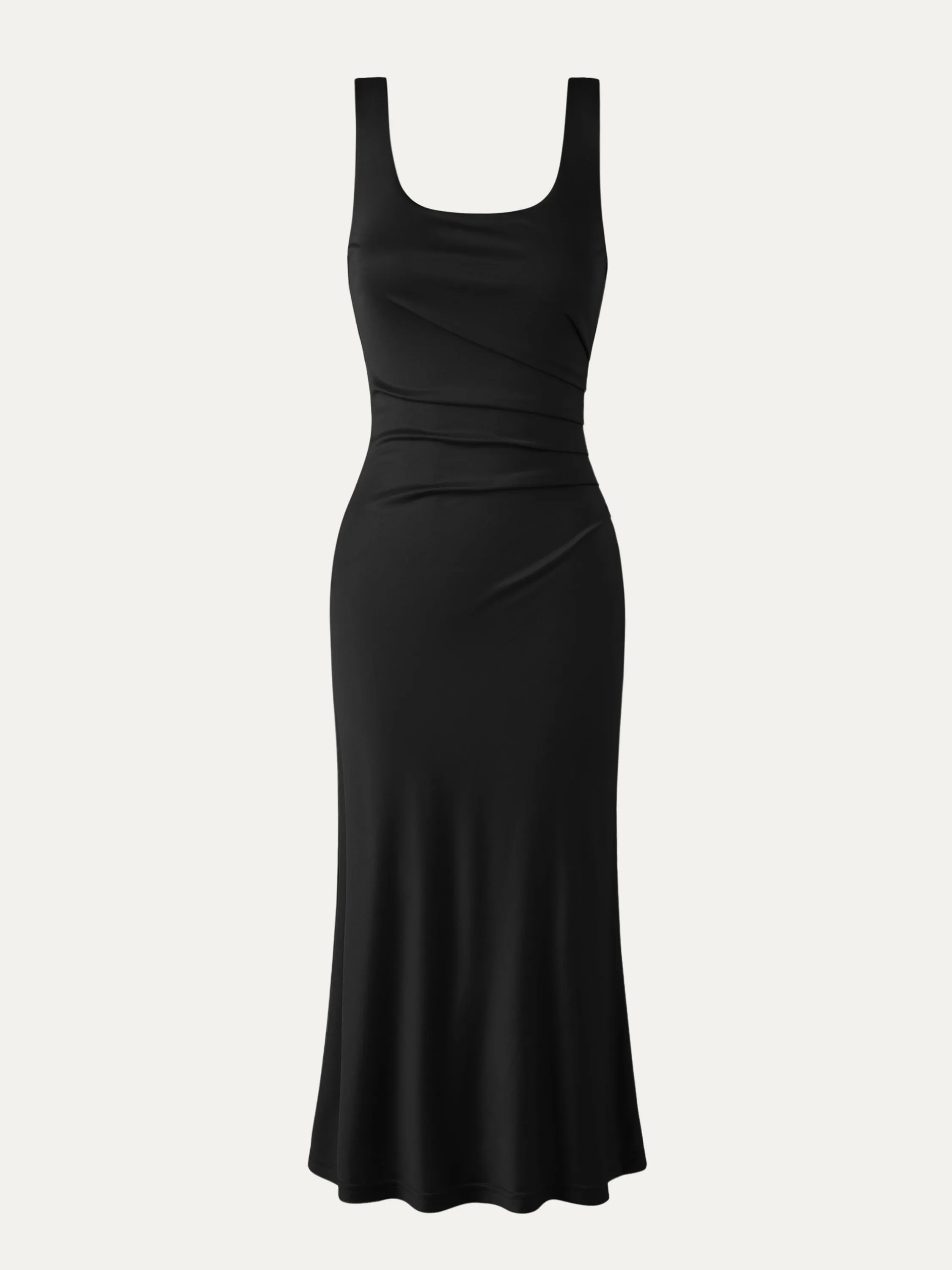 Acetate Square Neck Tucks Midi Dress sold by ogl move product image thumbnail 3