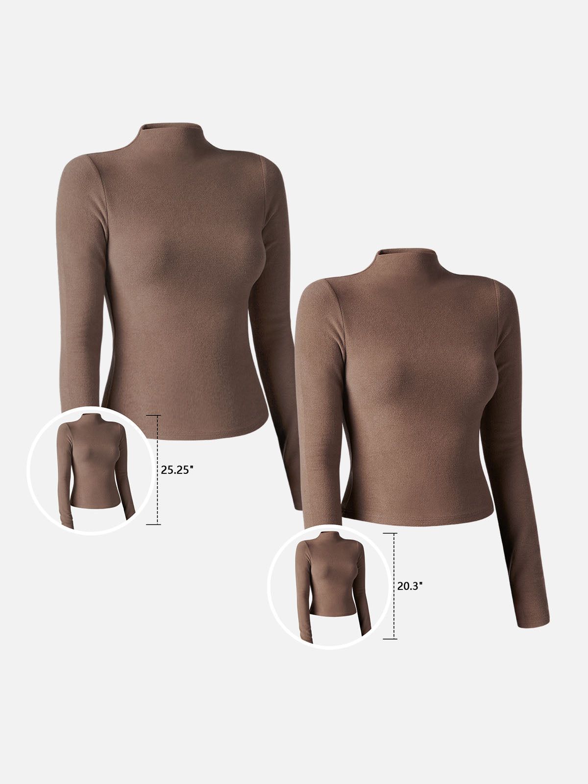 Eco-Mousse® Mock Neck Crop Top&Mock Neck Top-Hip Length-2Pcs Set sold by ogl move product image thumbnail 2