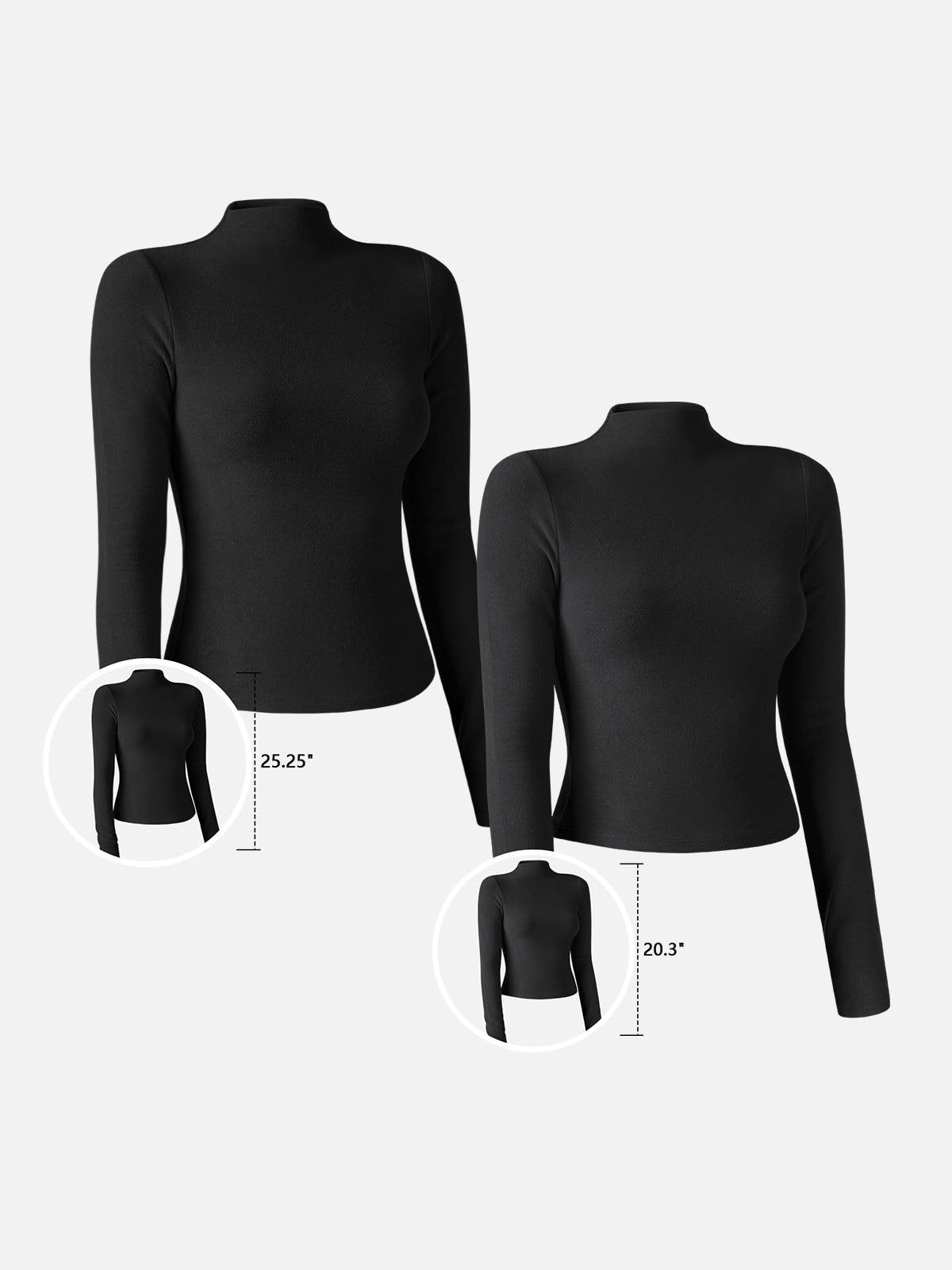 Eco-Mousse® Mock Neck Crop Top&Mock Neck Top-Hip Length-2Pcs Set sold by ogl move product image thumbnail 3