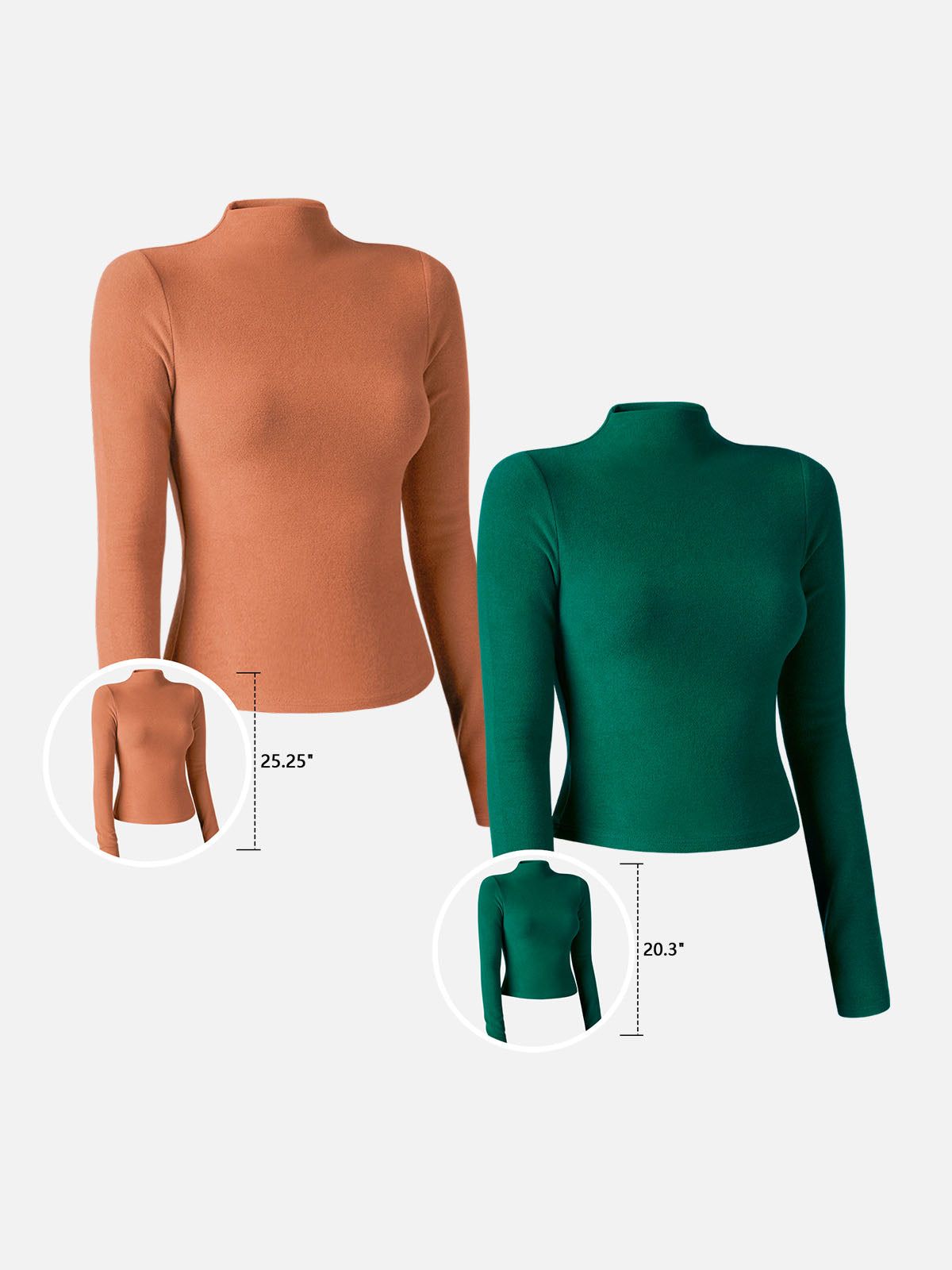 Eco-Mousse® Mock Neck Crop Top&Mock Neck Top-Hip Length-2Pcs Set sold by ogl move product image thumbnail 4