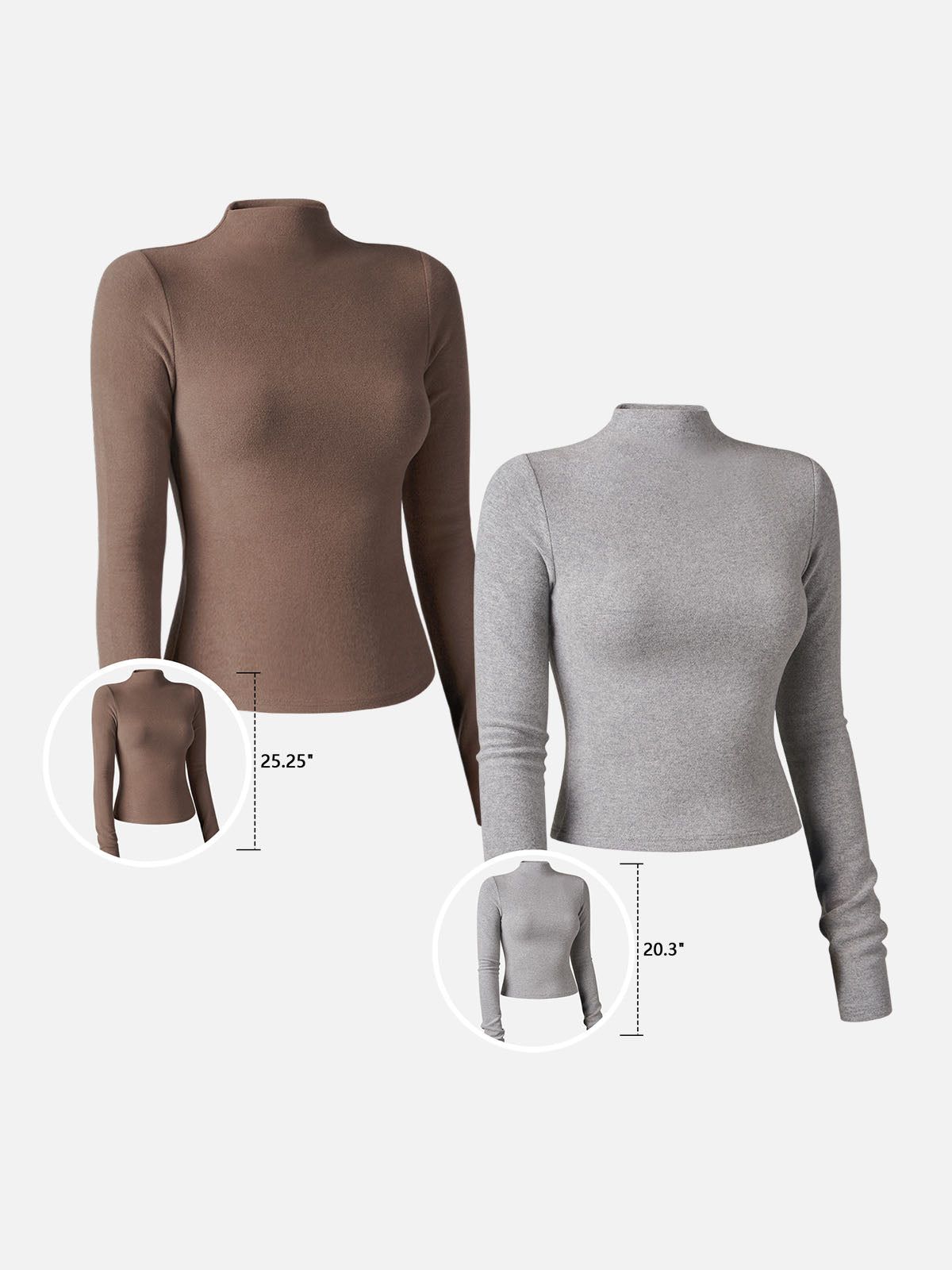 Eco-Mousse® Mock Neck Crop Top&Mock Neck Top-Hip Length-2Pcs Set sold by ogl move product image thumbnail 5