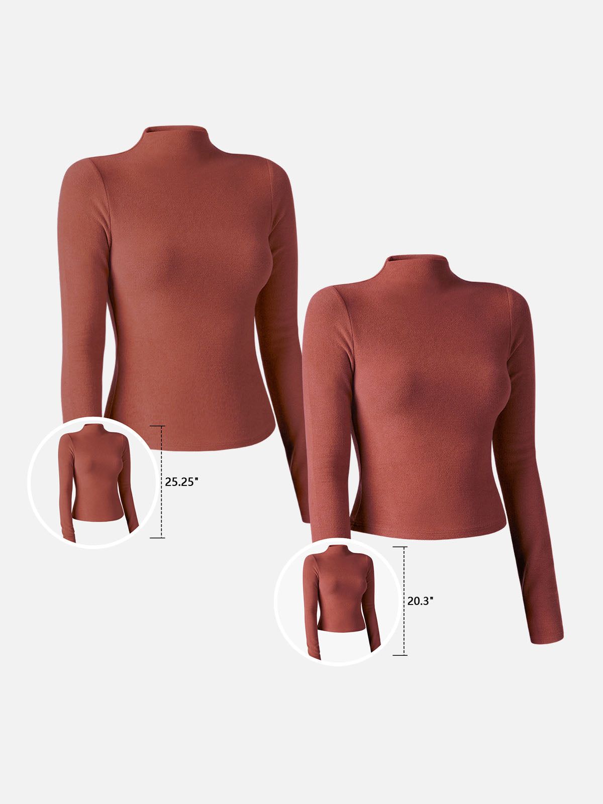 Eco-Mousse® Mock Neck Crop Top&Mock Neck Top-Hip Length-2Pcs Set sold by ogl move