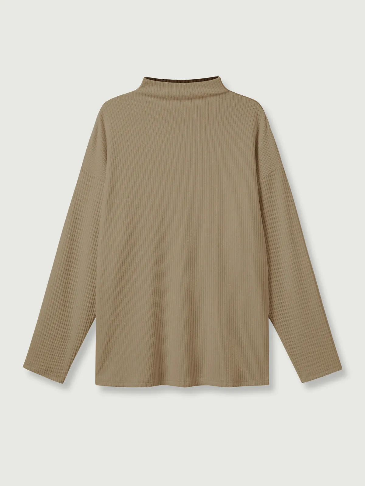 Wide Rib Mockneck Oversized Top sold by ogl move