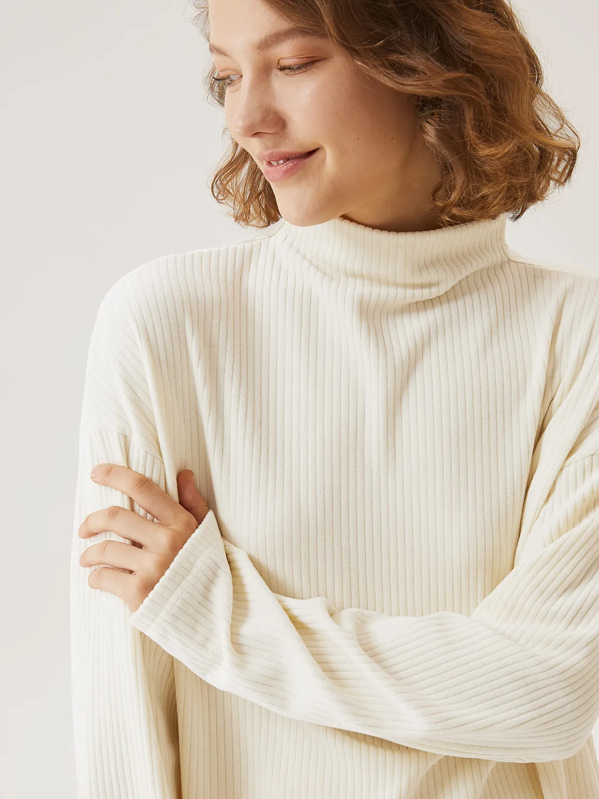 Wide Rib Mockneck Oversized Top sold by ogl move product image thumbnail 5