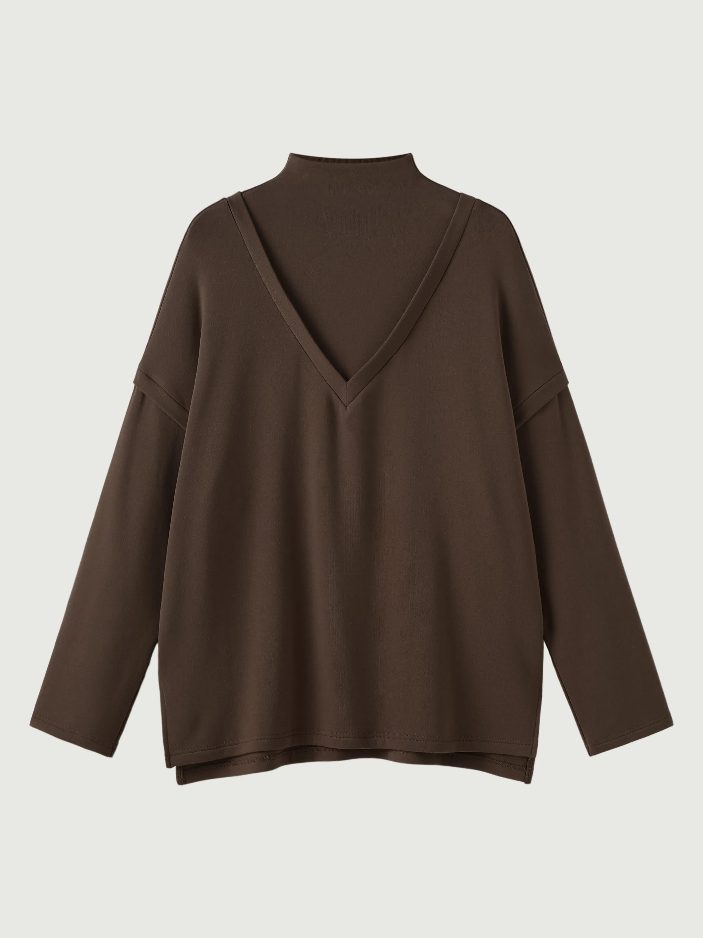 Faux Two-Piece Funnelneck Relaxing Top sold by ogl move product image thumbnail 3