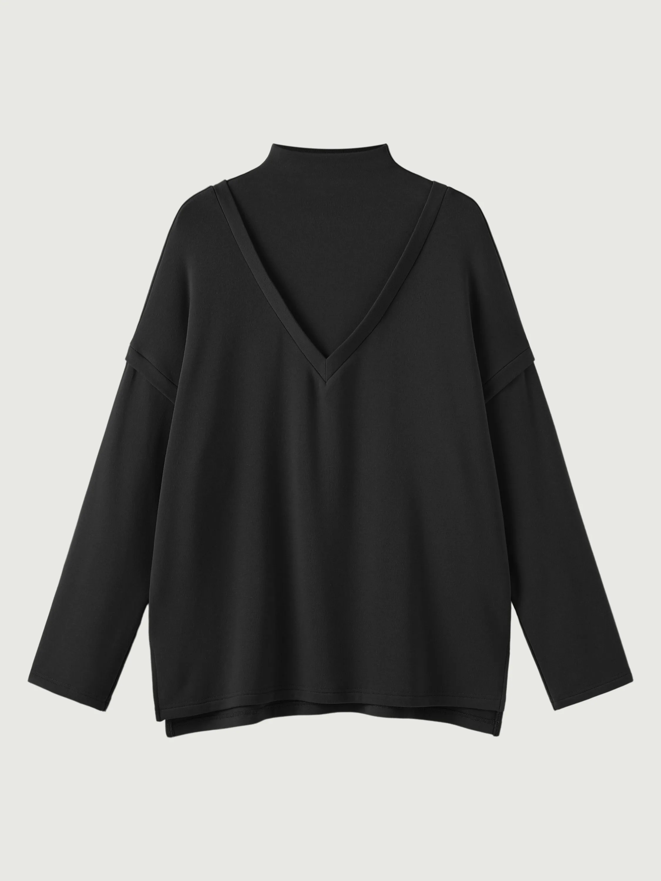 Faux Two-Piece Funnelneck Relaxing Top sold by ogl move