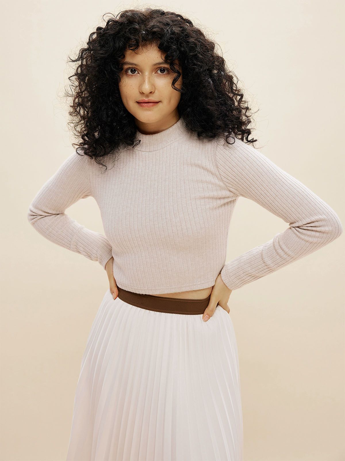 Cashmere-Like Thermal Mock Neck Crop Top sold by ogl move product image thumbnail 3