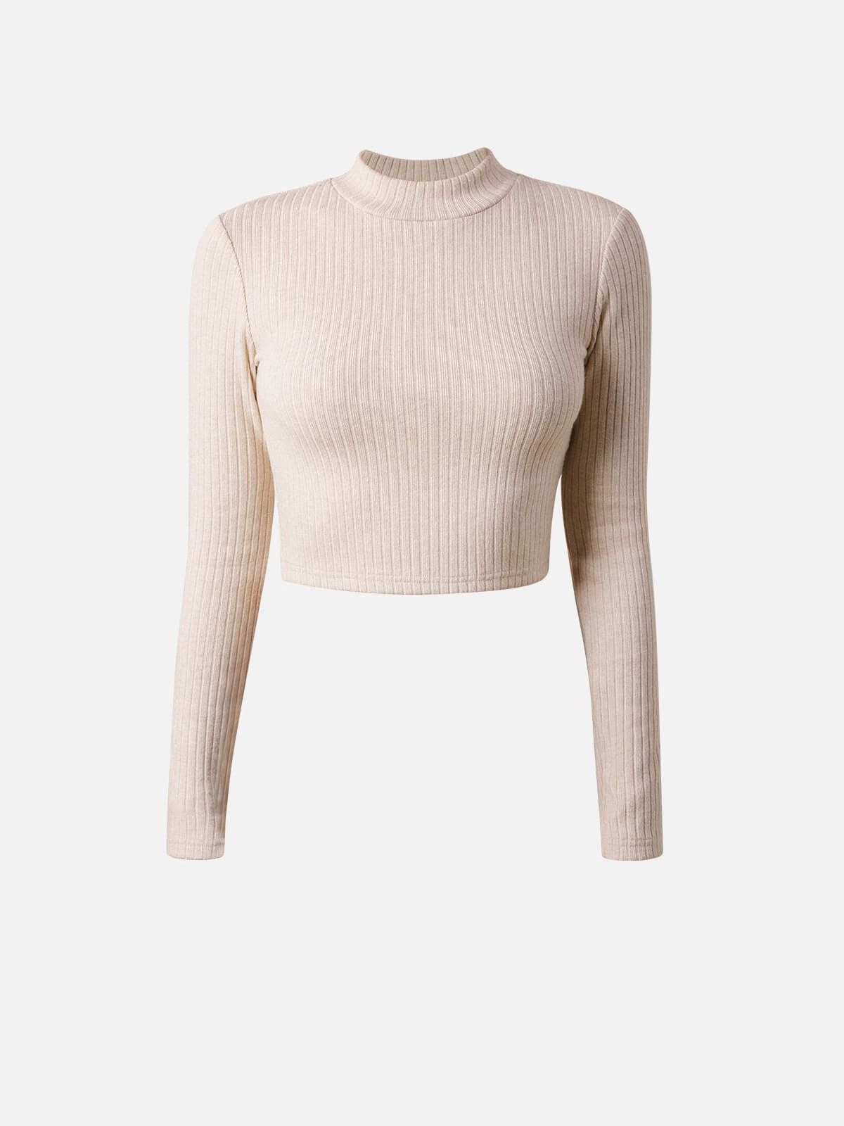 Cashmere-Like Thermal Mock Neck Crop Top sold by ogl move product image thumbnail 4
