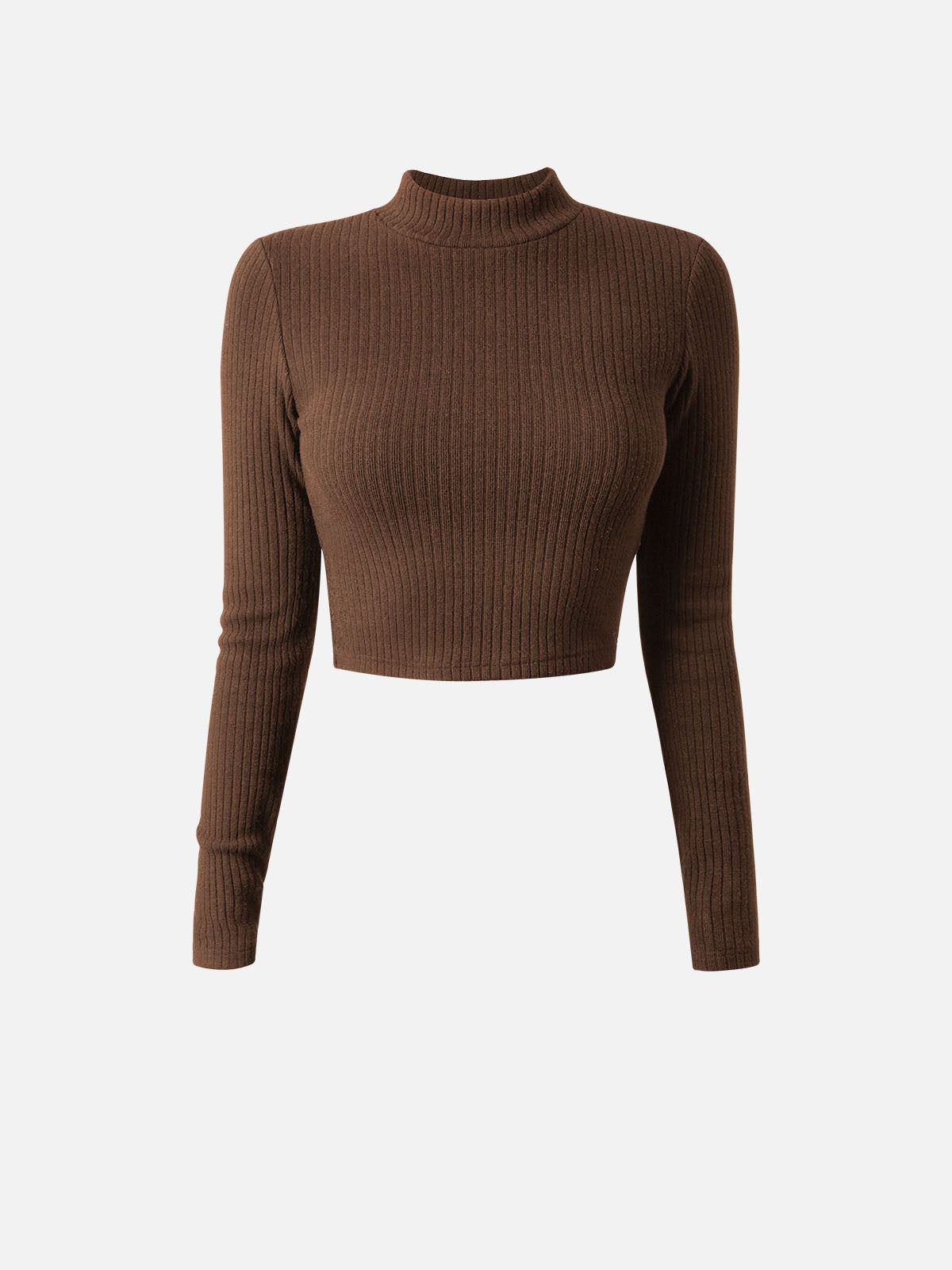 Cashmere-Like Thermal Mock Neck Crop Top sold by ogl move product image thumbnail 2