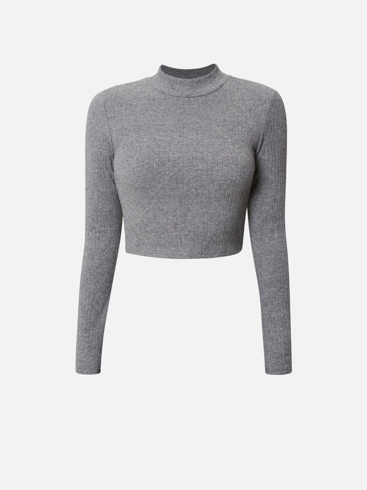Cashmere-Like Thermal Mock Neck Crop Top sold by ogl move product image thumbnail 11