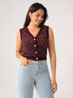 Plantive™ Stripe V-Neck Button-Down Vest sold by ogl move