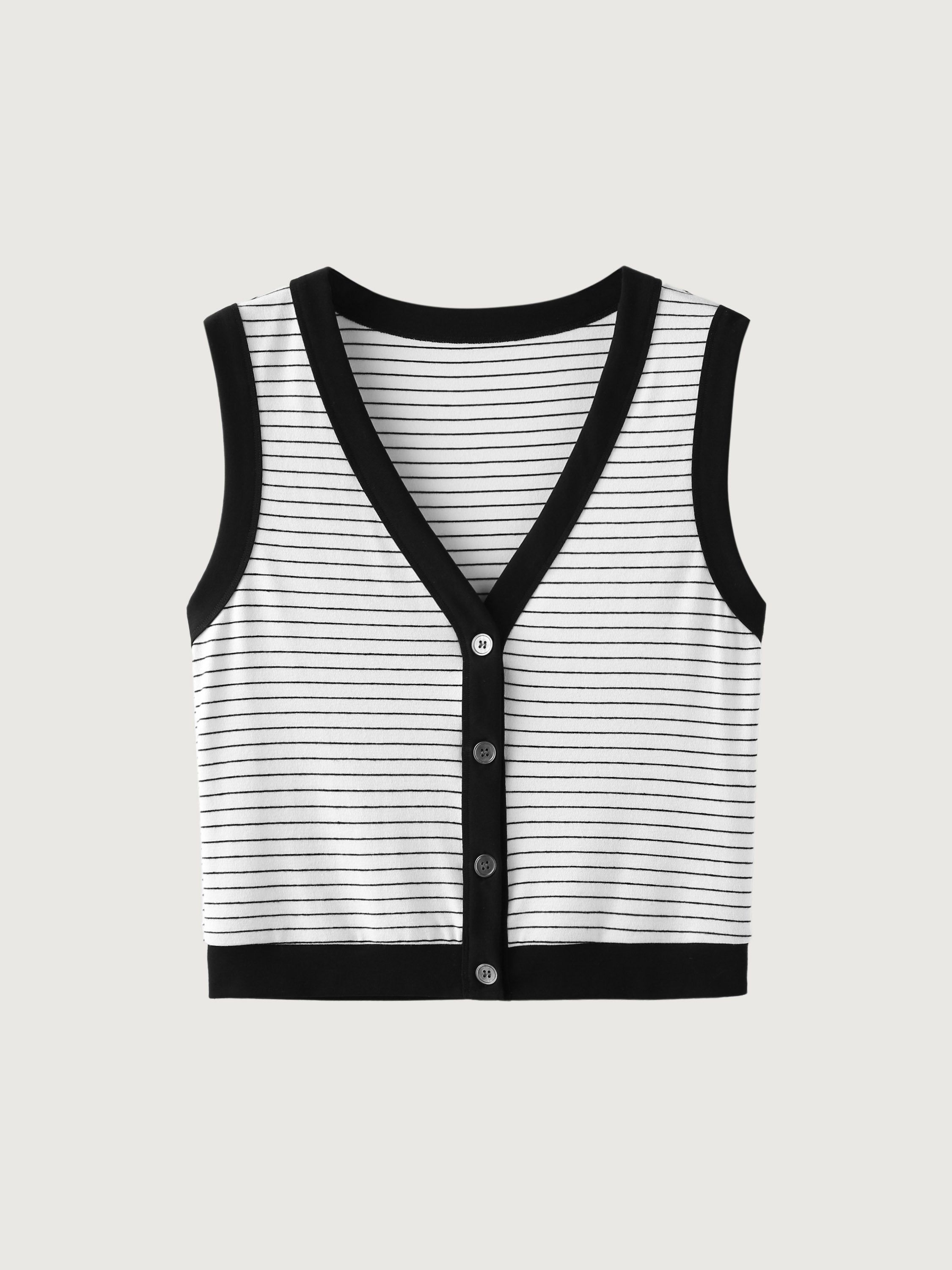 Plantive™ Stripe V-Neck Button-Down Vest sold by ogl move product image thumbnail 5