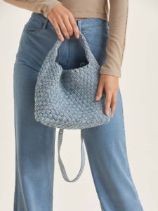 Denim Braided Crossbody Bucket Bag sold by ogl move