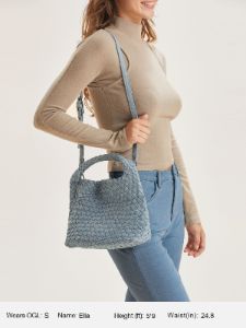 Denim Braided Crossbody Bucket Bag sold by ogl move