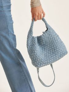 Denim Braided Crossbody Bucket Bag sold by ogl move