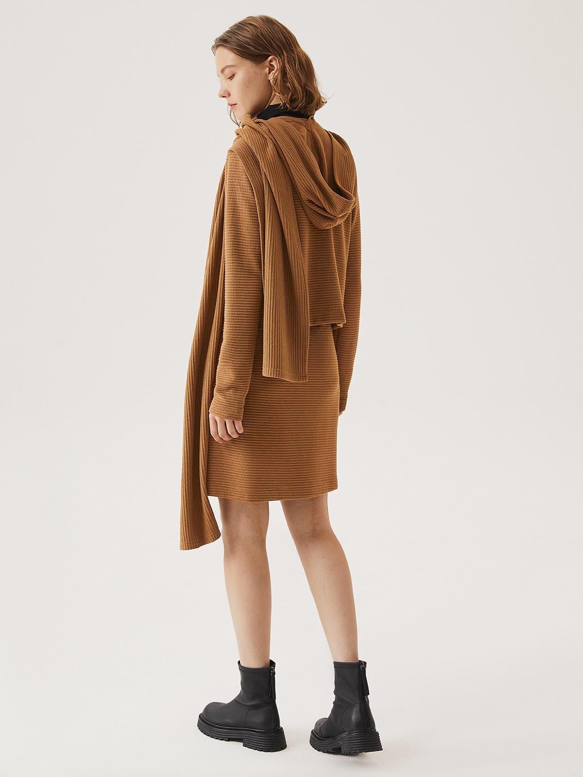 Raised Stripe Button Jacket & H-Line Skirt 3Pcs Set sold by ogl move product image thumbnail 3