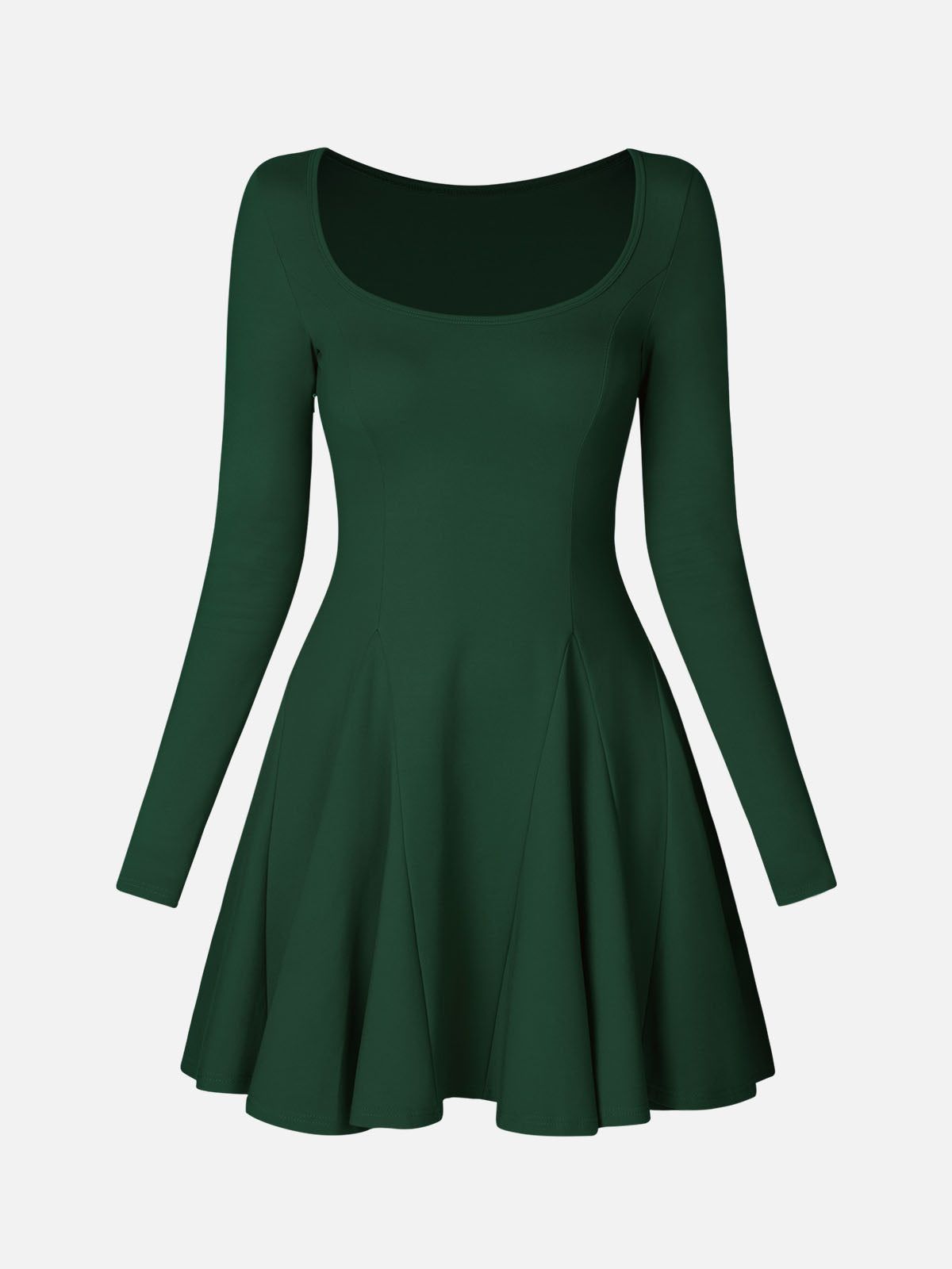Square Neck Ruffle Flounce Long Sleeve Dress sold by ogl move product image thumbnail 2