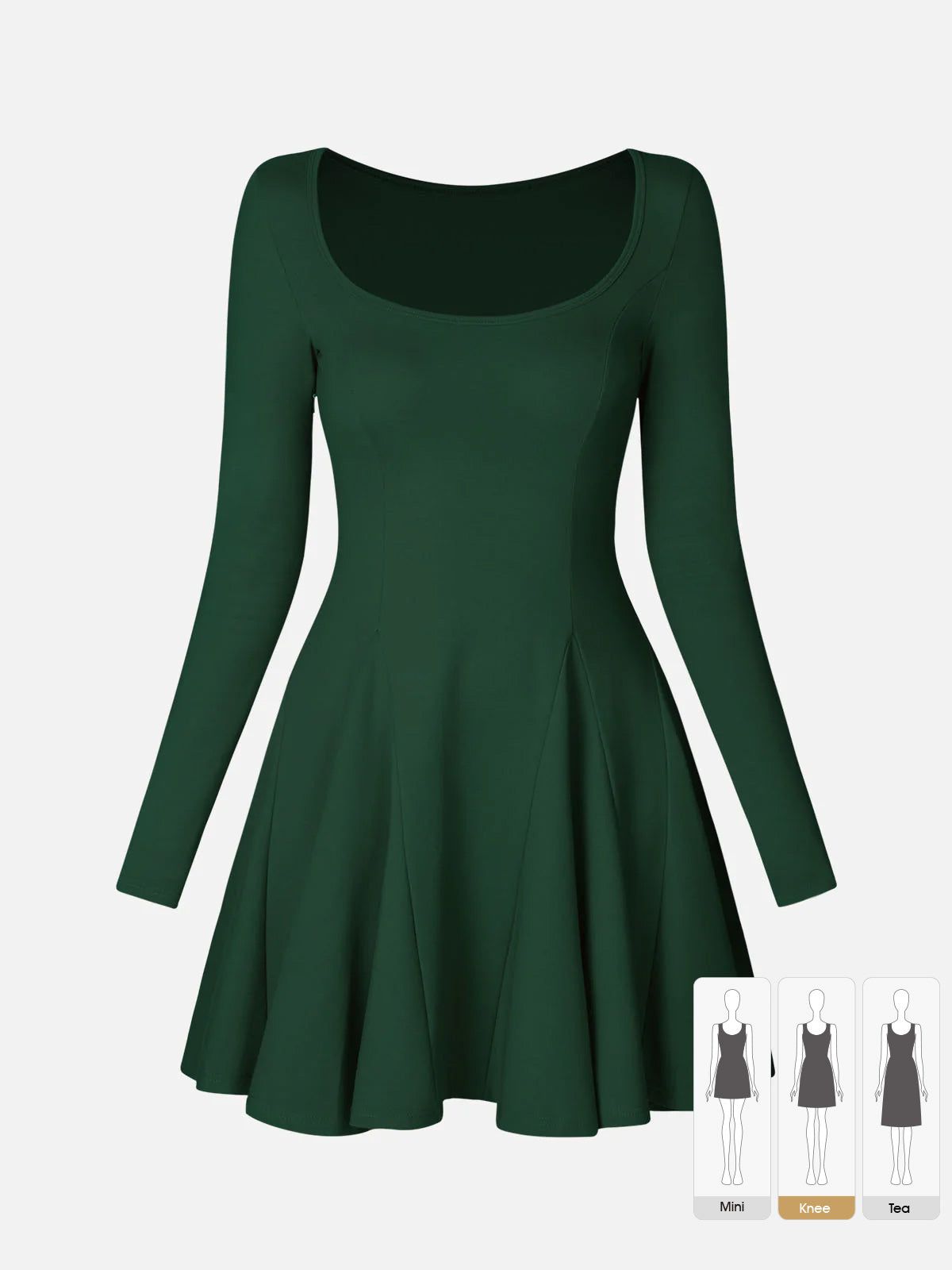 Square Neck Ruffle Flounce Long Sleeve Dress sold by ogl move product image thumbnail 5