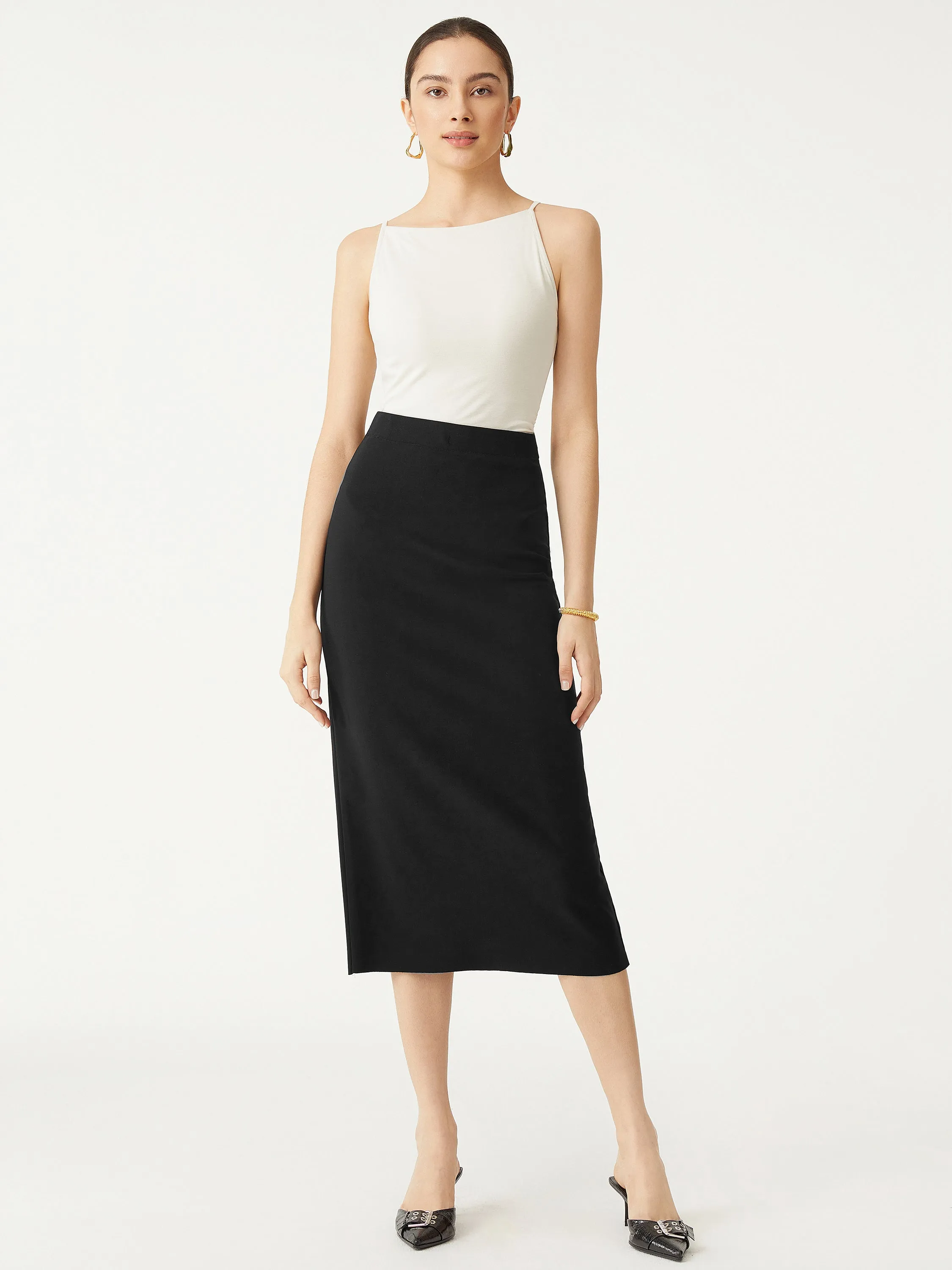 Pull-On Midi Pencil Skirt sold by ogl move product image thumbnail 3