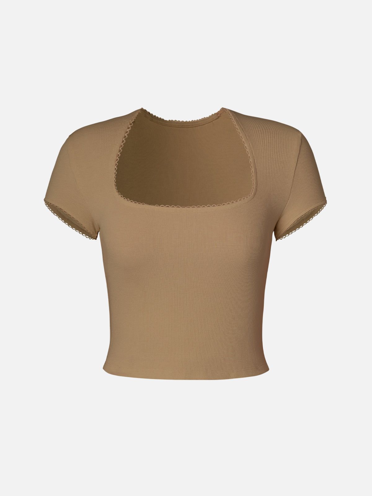 Plantive™ Scallop Trims Tapered Square Neck Crop Top sold by ogl move product image thumbnail 2