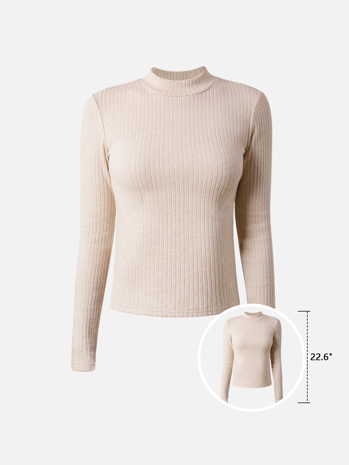 Cashmere-Like Thermal Mock Neck Top-Hip Length sold by ogl move