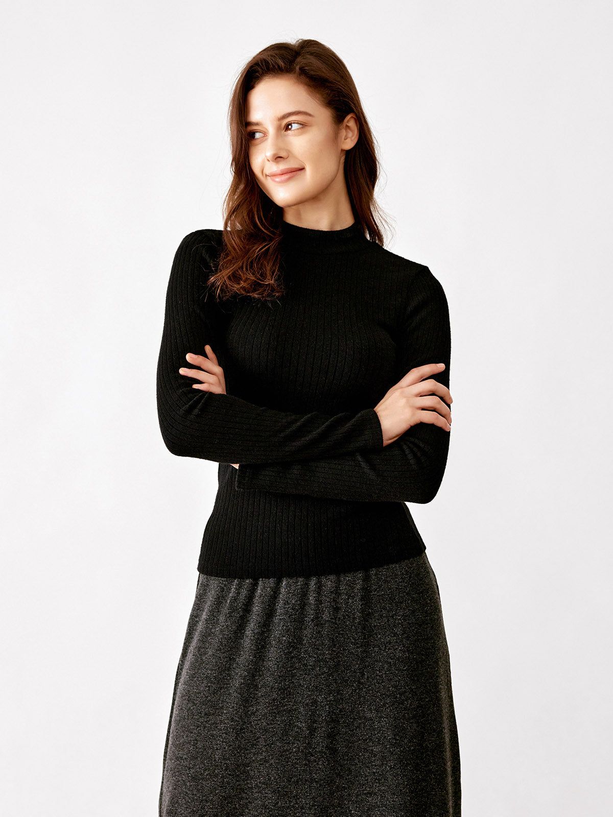 Cashmere-Like Thermal Mock Neck Top-Hip Length sold by ogl move product image thumbnail 10