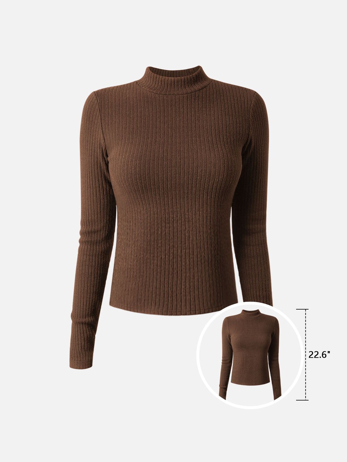 Cashmere-Like Thermal Mock Neck Top-Hip Length sold by ogl move product image thumbnail 5