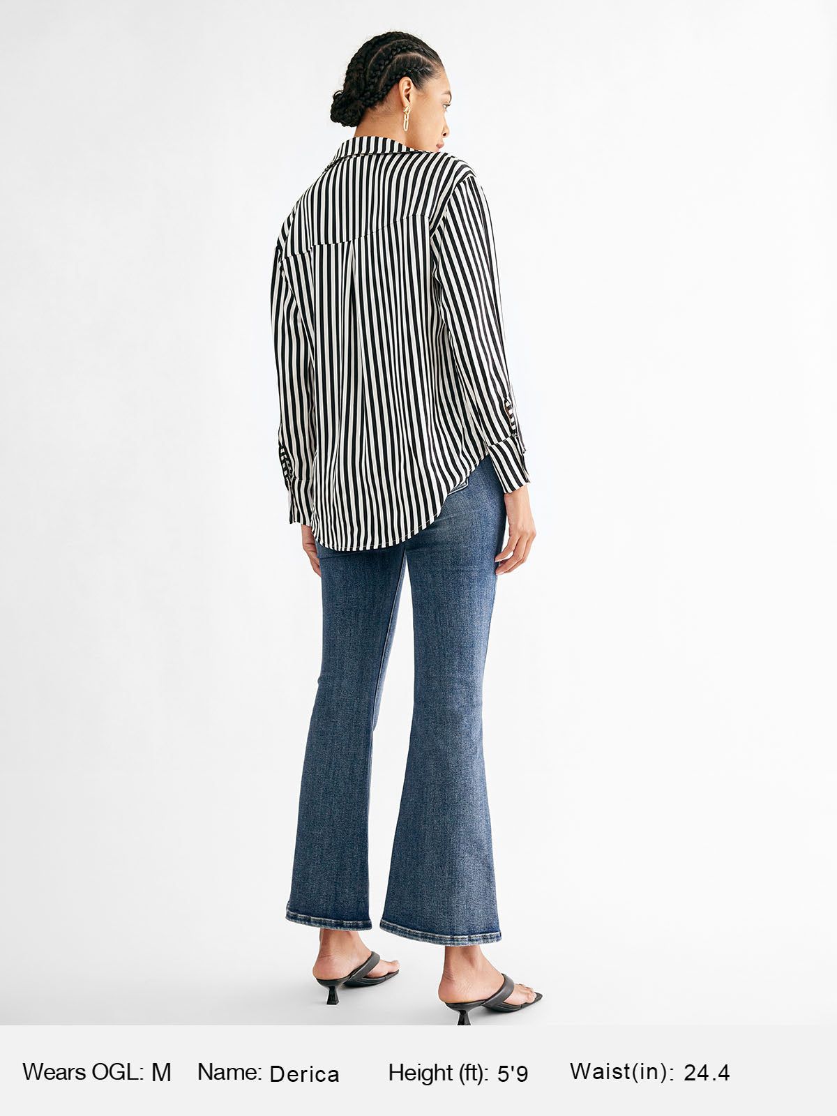 Silk-Like Striped Acetate Oversized Button-Up Shirt sold by ogl move product image thumbnail 2