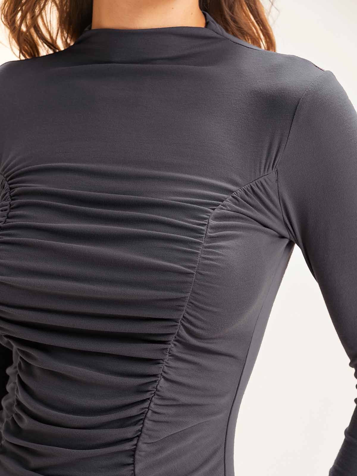 Eco-SkinKiss® Princess Ruching Mock Neck Top sold by ogl move product image thumbnail 5