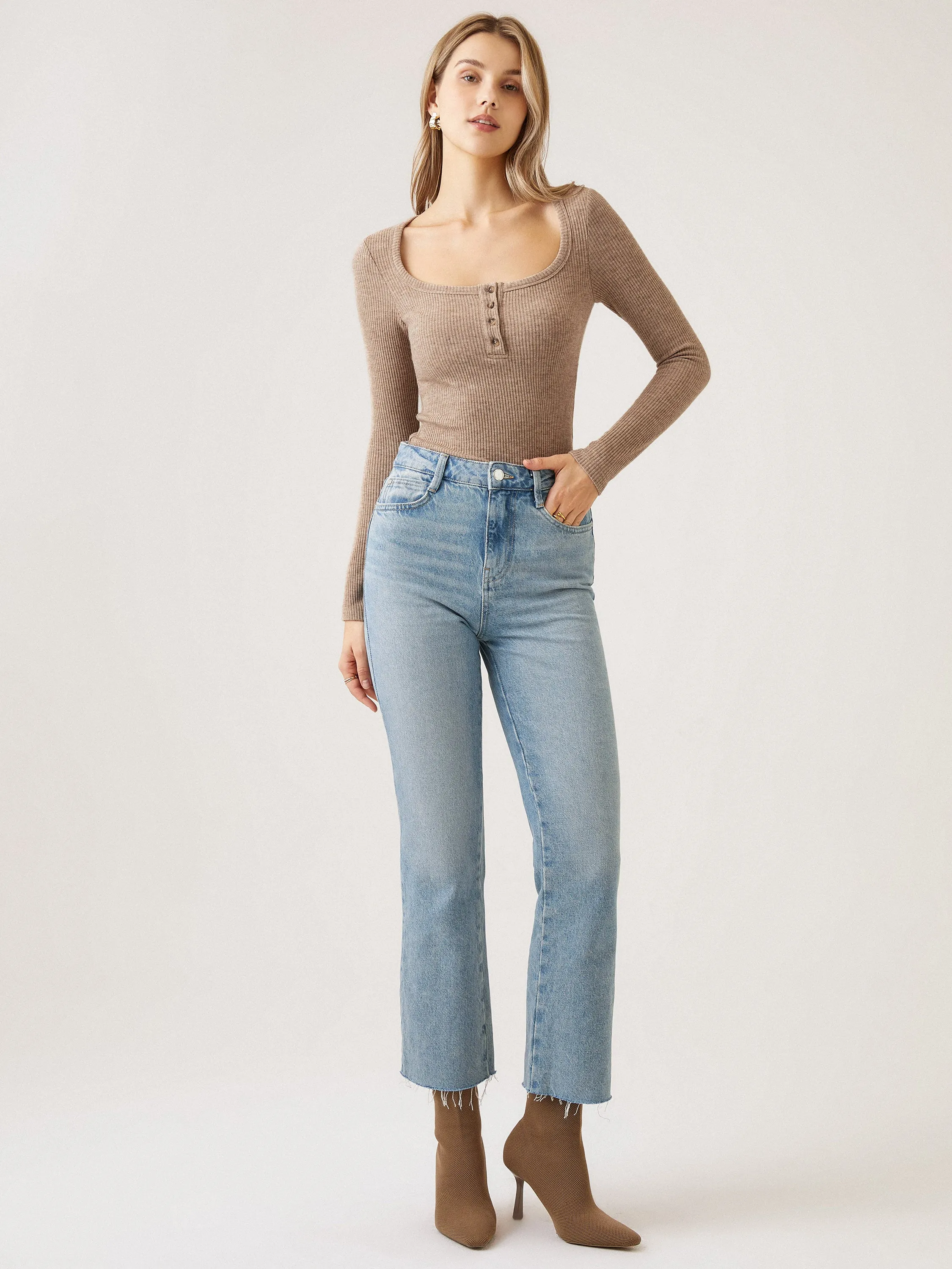 U-Neckline Henley Brami Top sold by ogl move product image thumbnail 4