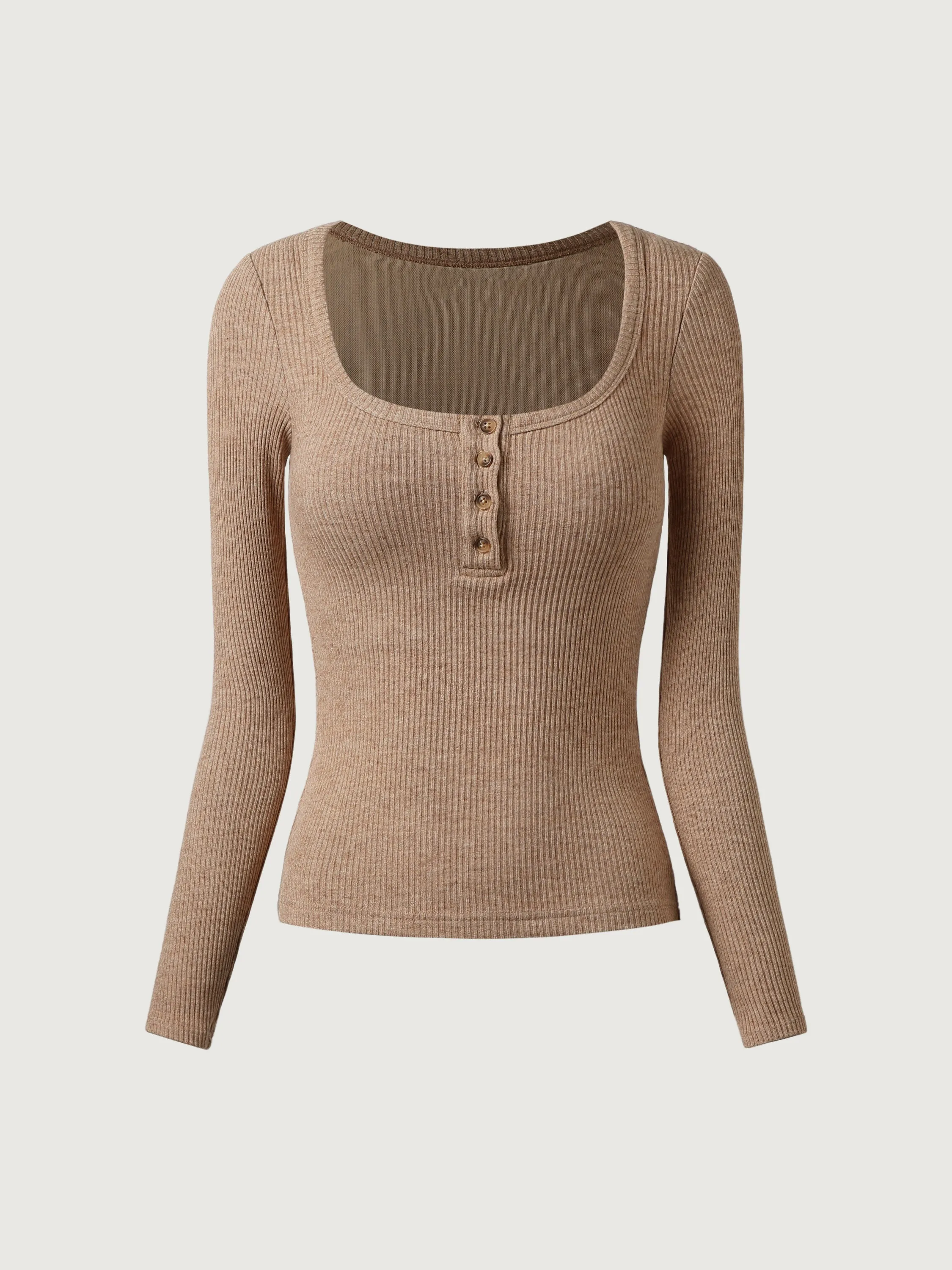 U-Neckline Henley Brami Top sold by ogl move product image thumbnail 2