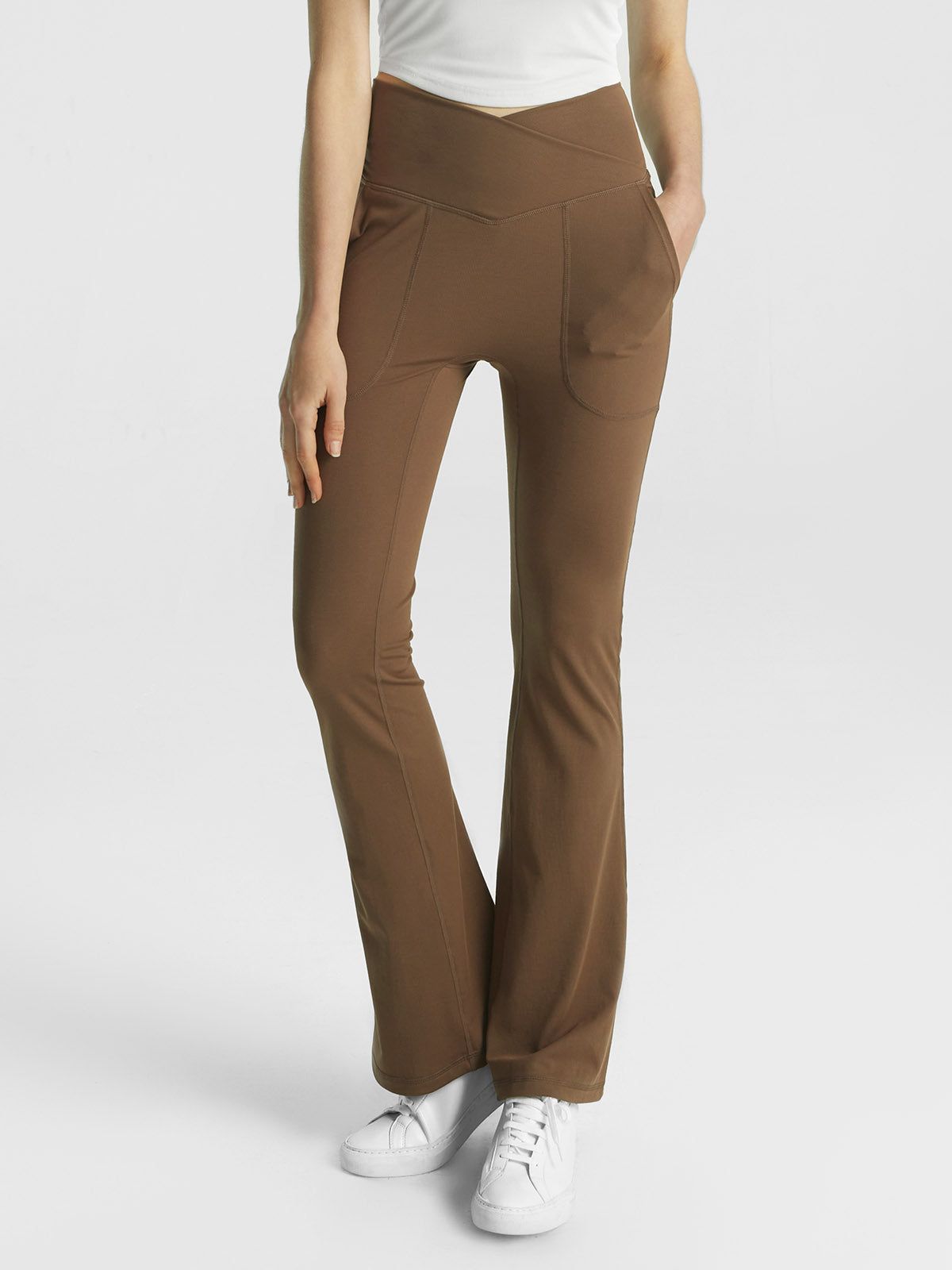 IcyAir® Cooling High Waisted Crossover Flare Leggings sold by ogl move