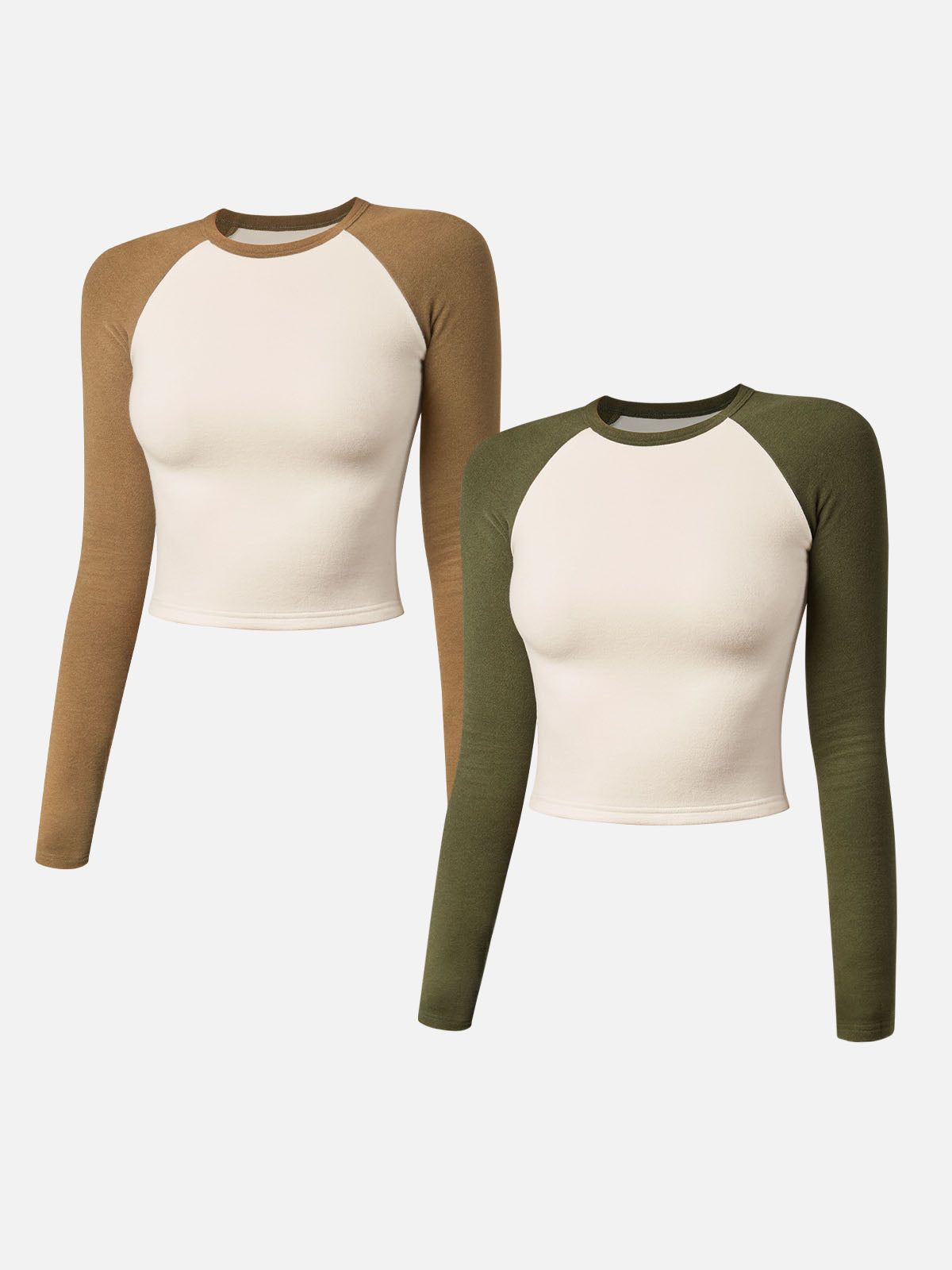 Eco-Mousse® Thermal Raglan Contrast Sleeve Top 2Pcs Set sold by ogl move product image thumbnail 2