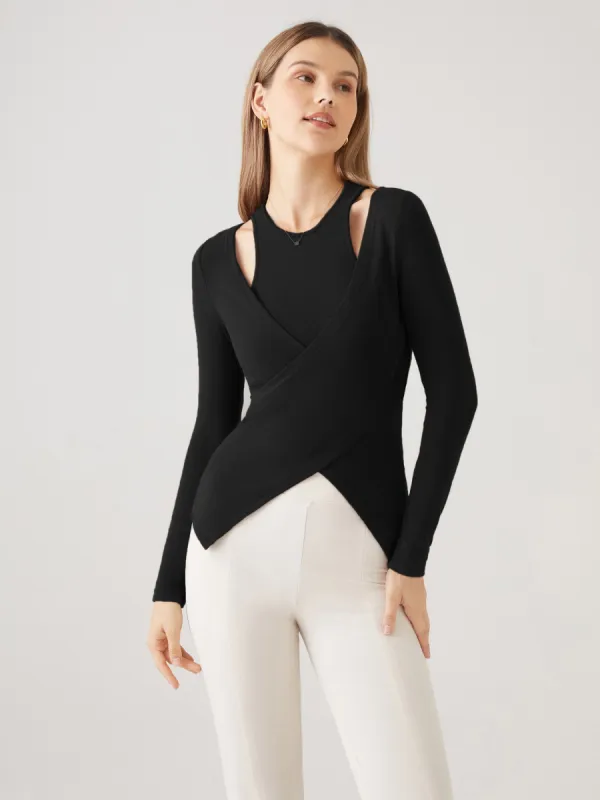 Faux-Two Surplice Brami Top sold by ogl move