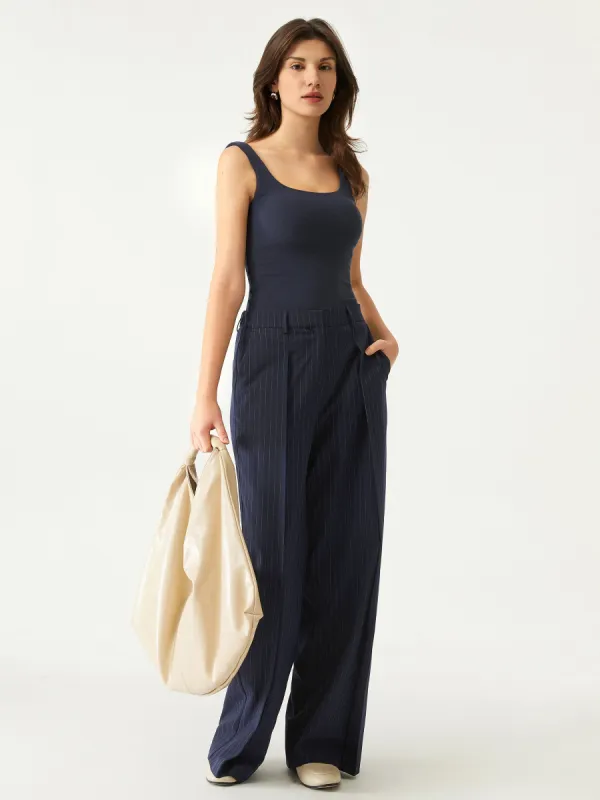 High Waisted Plicated Wide Leg Pant sold by ogl move