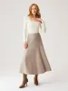 Wool-like Flared Maxi Skirt sold by ogl move