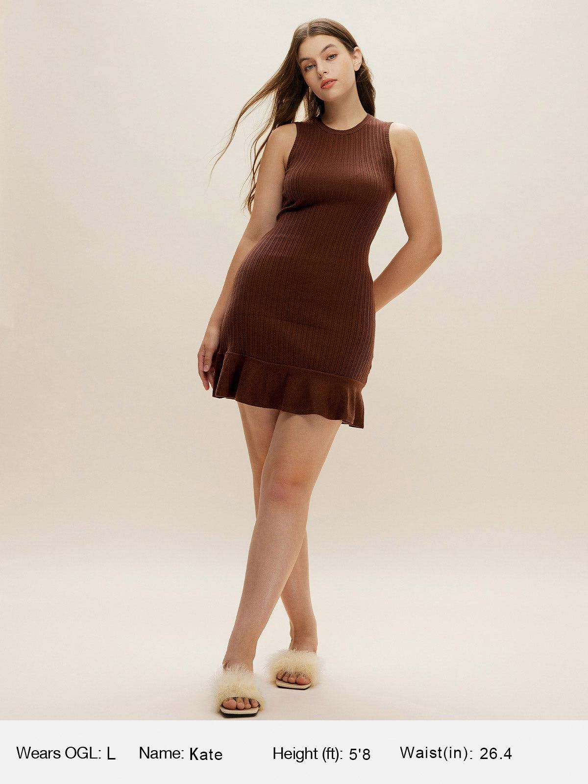 Ruffled midi Wool Knit Sweater Dress sold by ogl move product image thumbnail 2