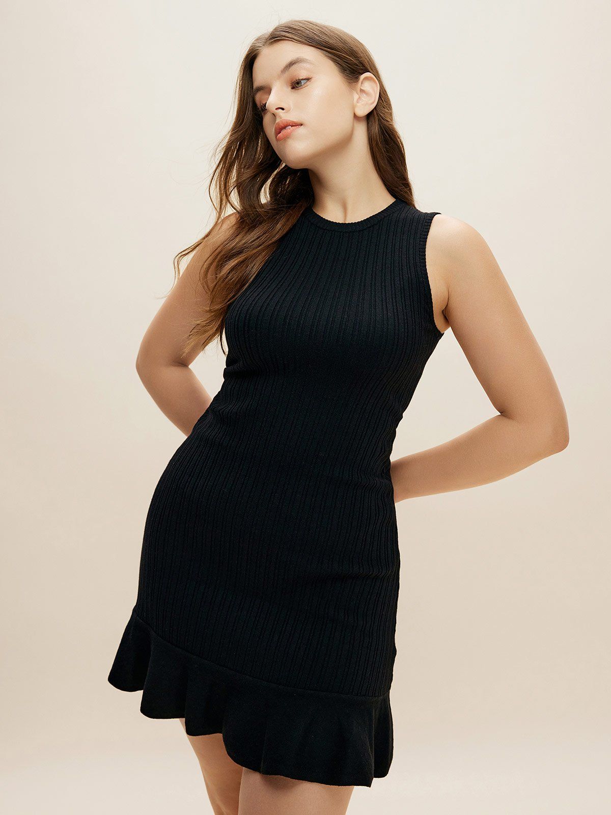 Ruffled midi Wool Knit Sweater Dress sold by ogl move product image thumbnail 7