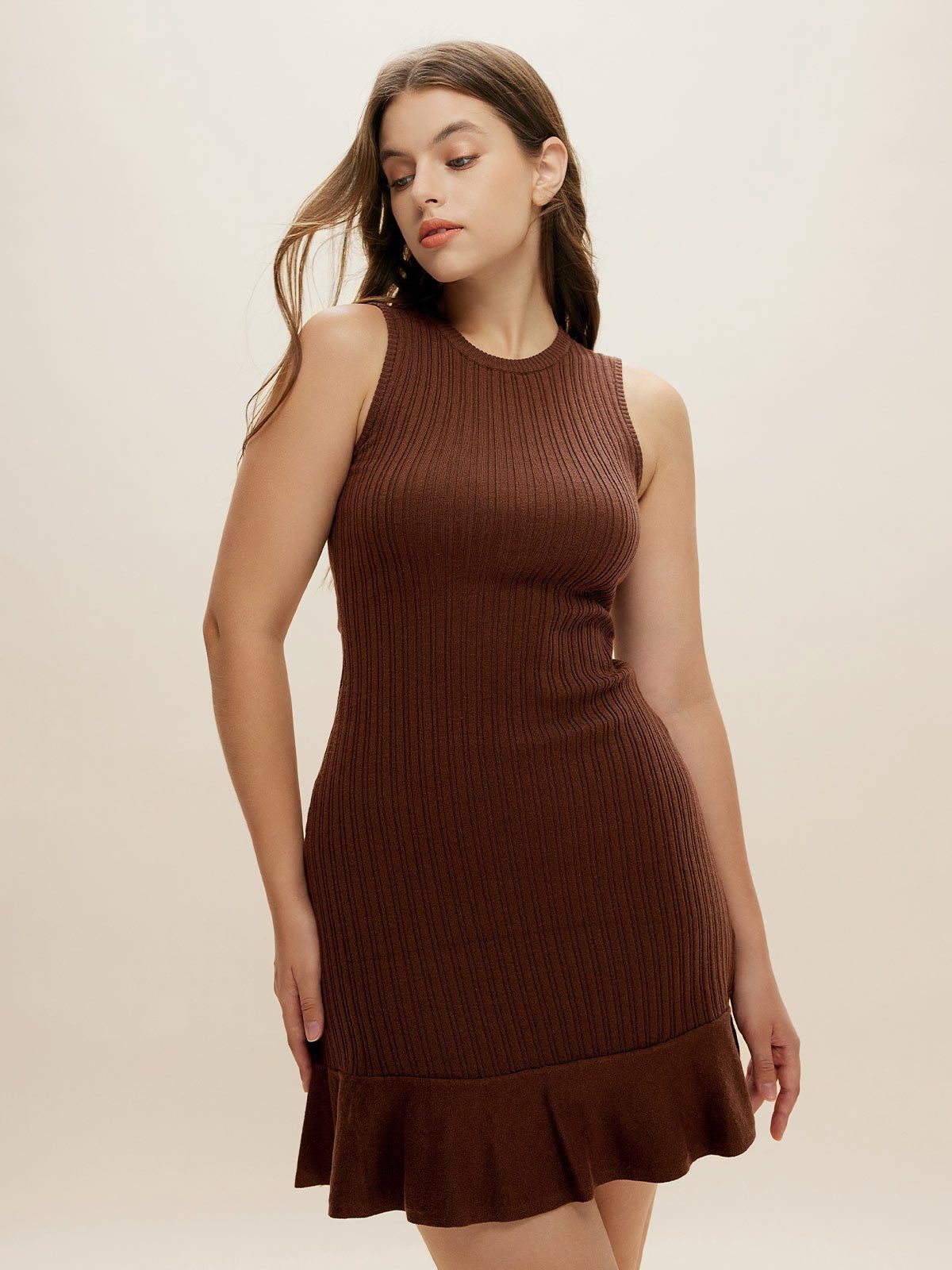 Ruffled midi Wool Knit Sweater Dress sold by ogl move