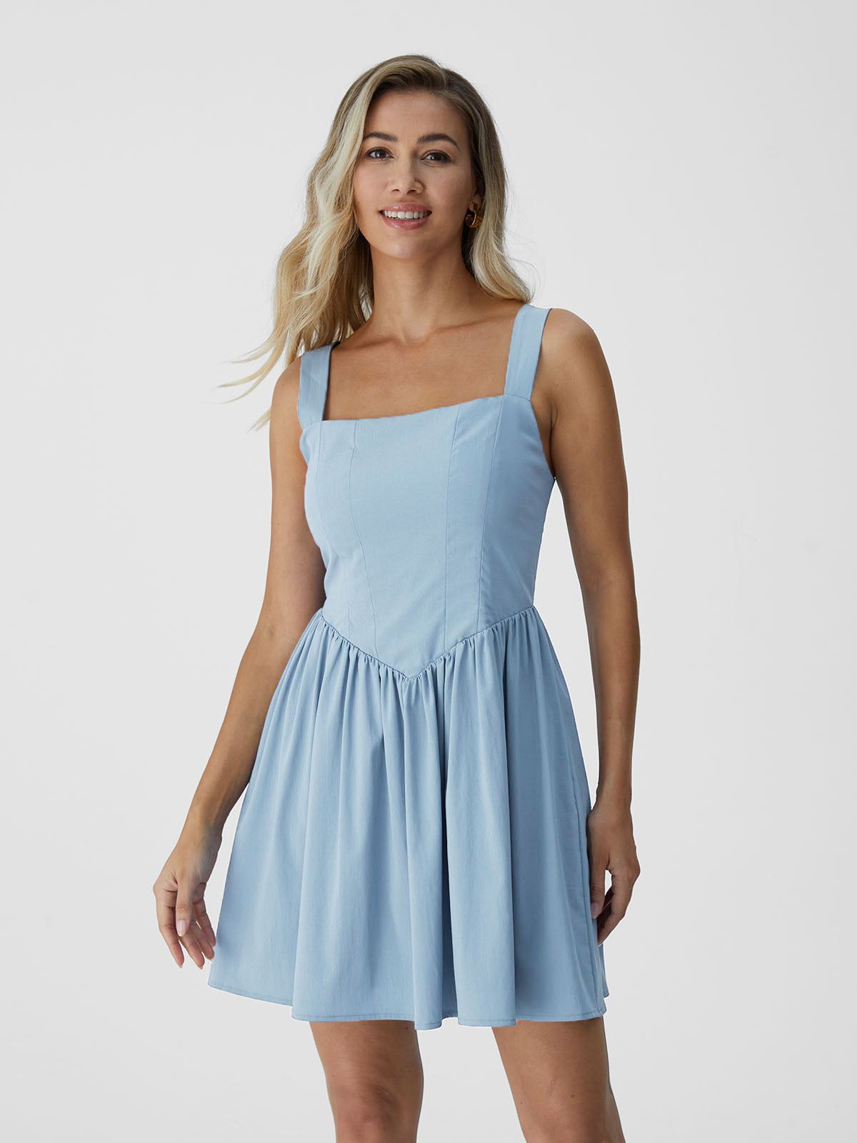 Corset-Inspired Lace-Up Back Mini Dress sold by ogl move