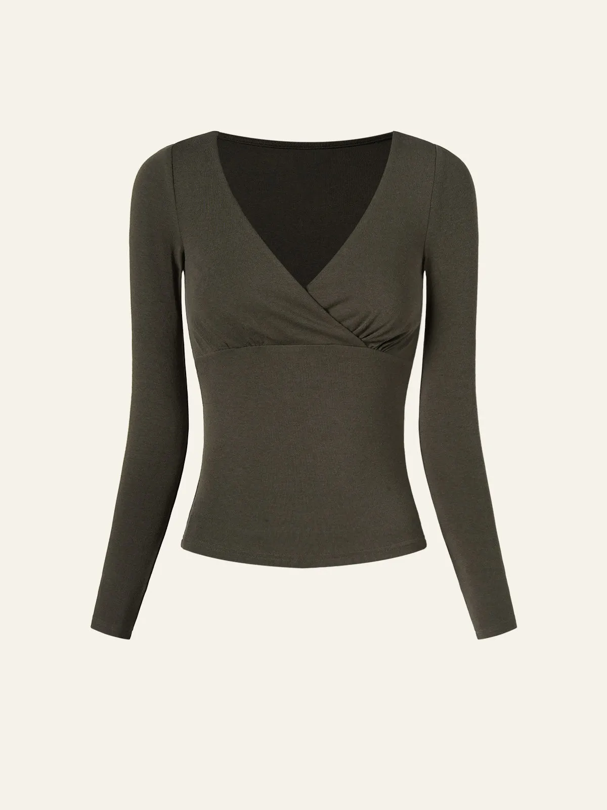 Eco-Mousse® Surplice Neck Longsleeve Top sold by ogl move