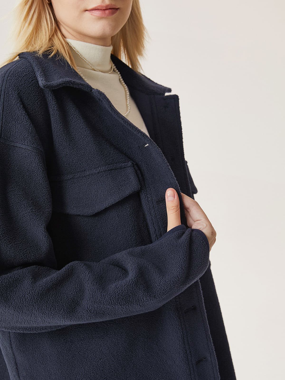 Polar Fleece Button-Up Shacket sold by ogl move product image thumbnail 5