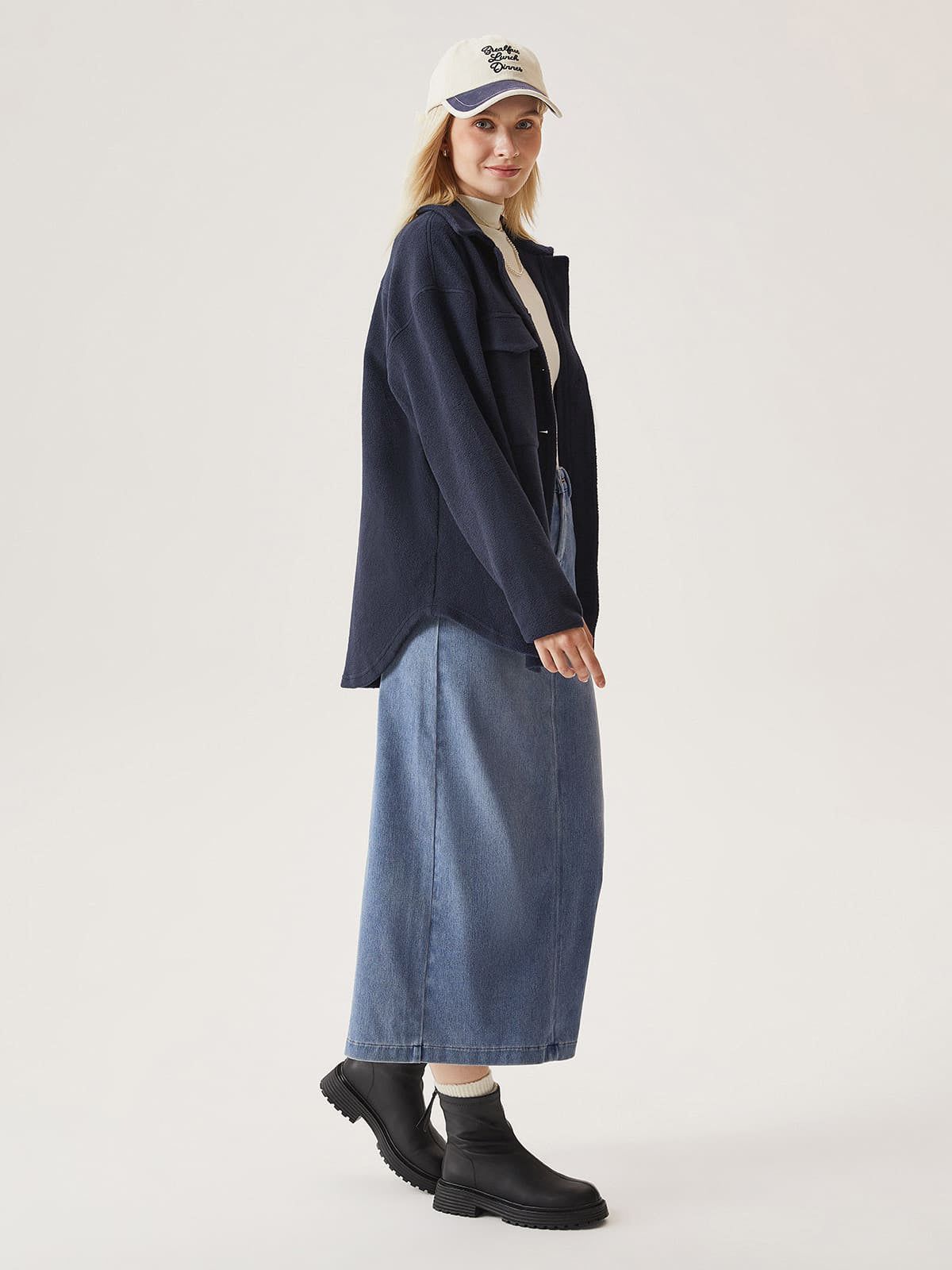 Polar Fleece Button-Up Shacket sold by ogl move product image thumbnail 3