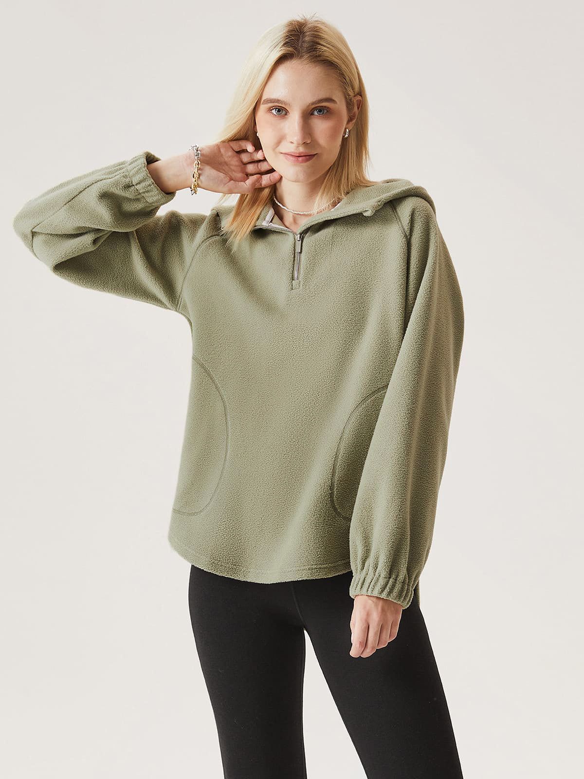 Polar Fleece Half-Zip Hooded Sweatshirt sold by ogl move product image thumbnail 2