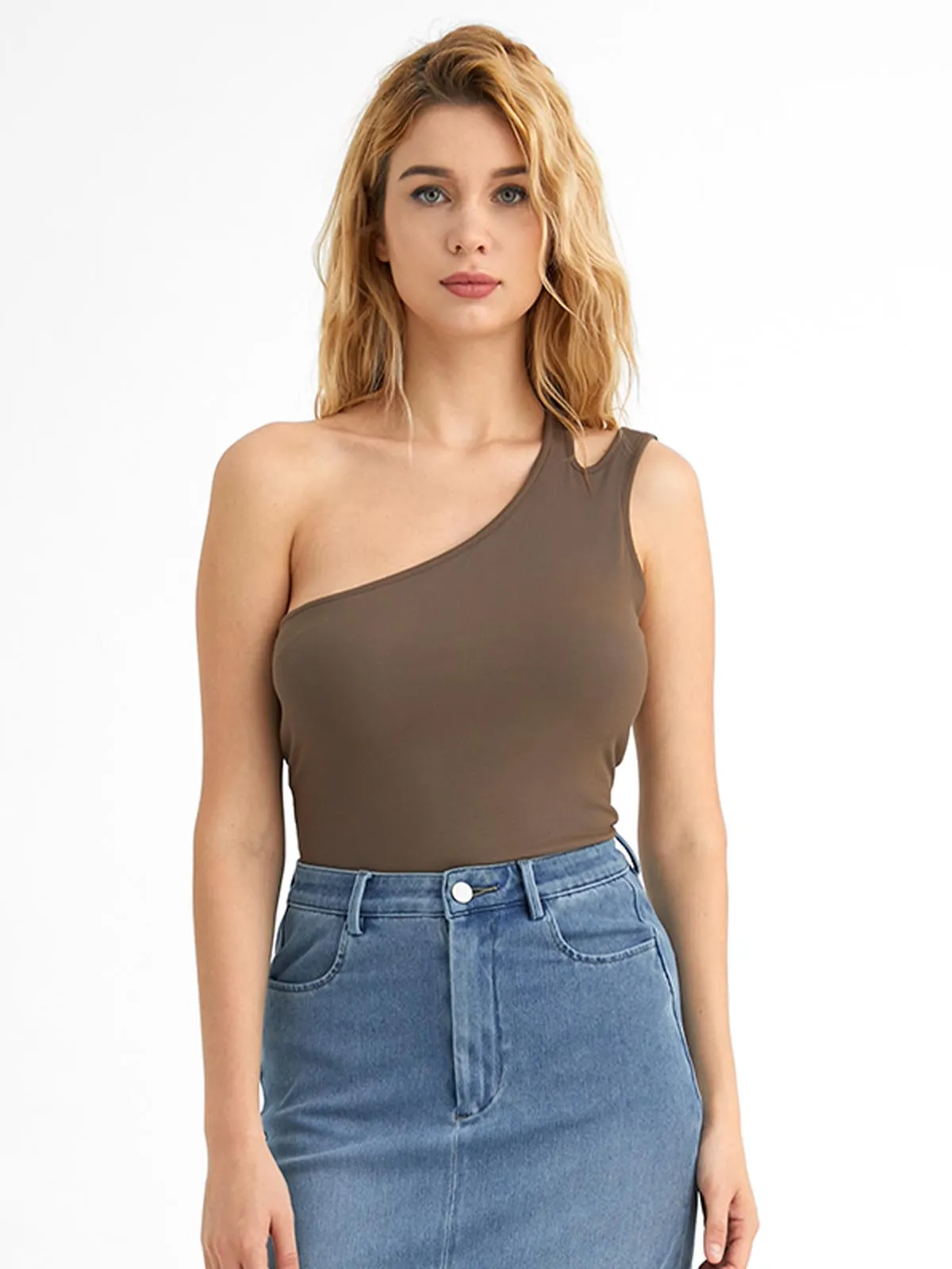 Eco-SkinKiss® One-Shoulder Cutout Back Brami Tank sold by ogl move product image thumbnail 2